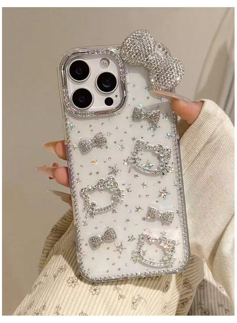 هالو كيتي يضيف Hello Kitty Case iPhone 16 Pro Max مع أحجار الراين اللامعة لمسة فاخرة وأنيقة إلى هاتفك. - Image 1